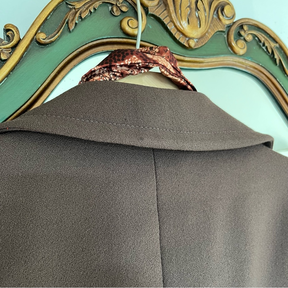 Vintage Brown Blazer Jenny Buffalo, NY Blazer Jacket Gold Hardware - Picture 14 of 14